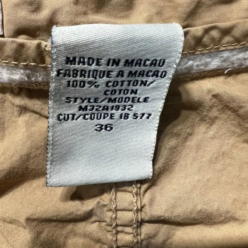 Guess Jeans‎ Shorts 36 Mens Khaki Utility Pockets 100% Cotton